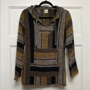 Mexican Baja Pullover Hoodie in Earthy Tones